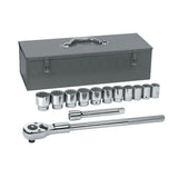 27 Piece Surface Drive Socket Sets With 24 Tooth Ratchet, 1/2 in, 12 Point 329-80880