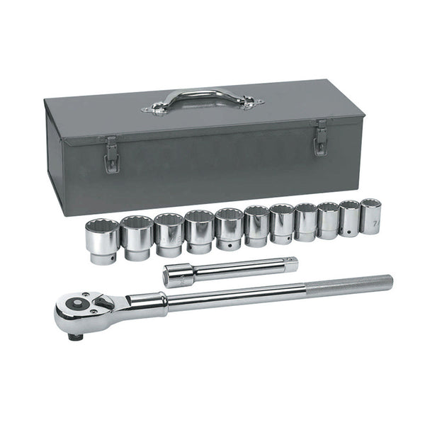 27 Piece Surface Drive Socket Sets With 24 Tooth Ratchet, 1/2 in, 12 Point 329-80880