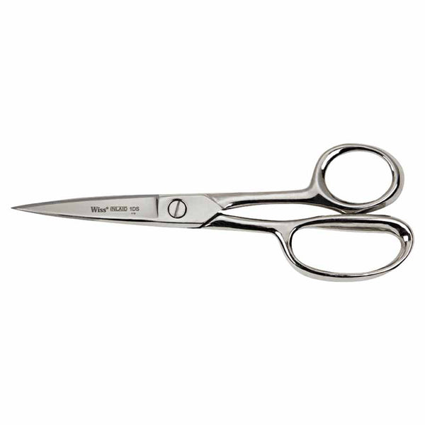 Inlaid Industrial Shears with Enlarged Lower Ring, 8.125 in OAL, Silver, Sharp 186-1DSN