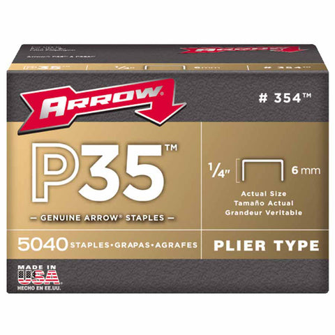 P35 Type Staples, 1/4 in, 5000 per box 091-354