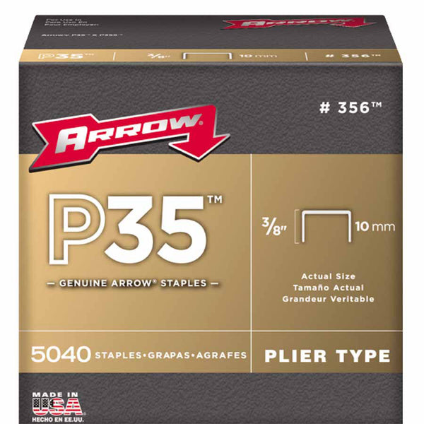 P35 Type Staple, 3/8 in L x 7/8 W, For P35 and P35S Stapler 091-356