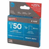T50 Type Staple, #508, 1/2 in L x 3/8 in W, 1,250/PK 091-50824