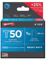 T50 Type Staple, #509 9/16 in L x 3/8 in W, 1,250/PK 091-509