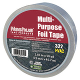 323 Multi-Purpose Plain Foil Tape, 72 mm x 46 m, 5 mil, Aluminum Silver 573-1087629