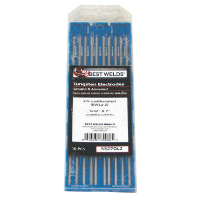 2%anthanated Tungsten Electrode, 1/16 in x 7 in, 10 PK 900-1167GL2
