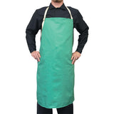 Flame-Retardant Cotton Sateen Bib Aprons with Leather Protective Patch, 24 in x 36 in, Visual Green 902-CA-600