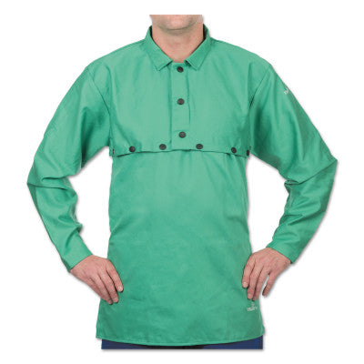 FR Cotton Sateen Bibs, 24 in, Hook/Loop, One Size, Green 902-CA-175XL-24