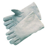Economy Welding Gloves, Economy Shoulder Leather, Large, Gray, 4 in Gauntlet, Full Sock Lining 902-3000