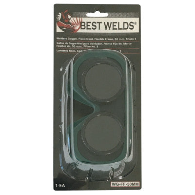 Fixed Front Flex Goggles, Green, Shade 5, Vinyl 901-WG-FF-50MM