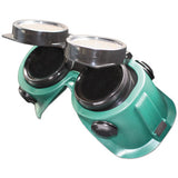 Flip Front Soft Vinyl Goggles, Green Frame, Green Lens, Elastic Strap, 50mm 901-WG-LF-50MM