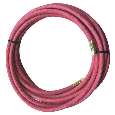 Grade R Single-Line Welding Hose, 3/16 in, 100 ft, AA Fittings, Acetylene, Red 907-3/16X1-RED-100-AA