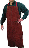 Premium Side Split Cowhide Leather Bib Apron, 24 in W, 42 in L, Lava Brown 902-500