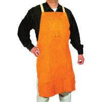 Select Split Cowhide Leather Bib Apron, 24 in W x 42 in L, Golden Brown 902-Q-6