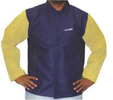 Leather/FR Sateen Combo Jacket, 2X-Large, Blue/Tan 902-1201-2XL