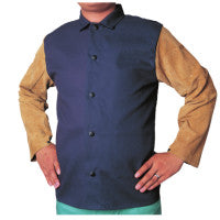 Leather/FR Sateen Combo Jacket, Medium, Blue/Tan 902-1201-M