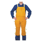 Leather Split Leg Bib Apron, 24 in W x 42 in L, Split Cowhide, Golden Brown 902-Q-9