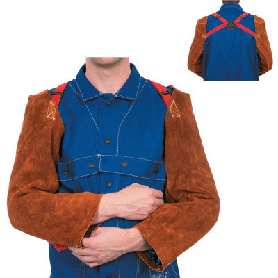 Premium Leather Sleeves, 18 in, Hook/Loop, One Size, Lava Brown 902-340-18