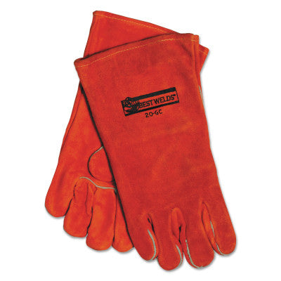 Split Cowhide Welding Gloves, Split Cowhide, Large, Right Hand, Russet 902-20GC
