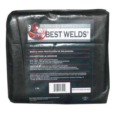 Welding Blanket, 8 ft X 6 ft, Fiberglass, Black, 23 oz 902-AC2300-24-6X8BLK