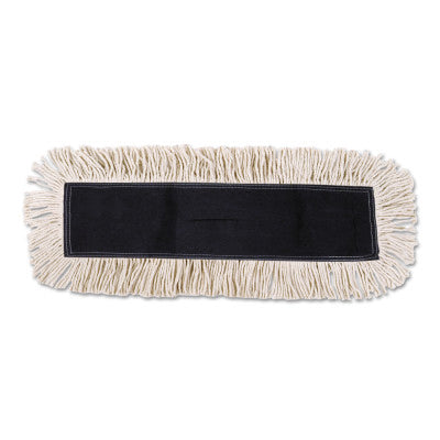 Disposable Dust Mop Head w/Sewn Center Fringe, Cotton/Synthetic, 36w x 5d, White 088-1636