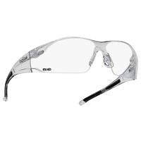 Rush Series Safety Glasses, HD Lens, Anti-Scratch, Hydrophobic, Clear Frame, TPR 286-40113