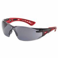 Rush+ Series Safety Glasses, Smoke Lens, Anti-Fog, Anti-Scratch, Polycarbonate, Black Frame 286-40208