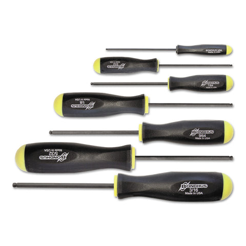 Balldriver Hex Screwdriver Set, Hex Ball, 7 Piece, 5/64 to 3/16 in 116-10645