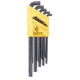 Balldriver Stubby L-Wrench Key Sets, 9 per set, Hex Ball Tip, Metric 116-16599