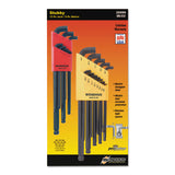 Balldriver Stubby L-Wrench Key Sets, 22 per set, Hex Ball Tip, Inch/Metric 116-20599