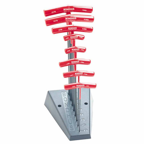 Balldriver T-Handle Hex Key Sets, 8 per stand, Hex Ball Tip, Metric 116-13189