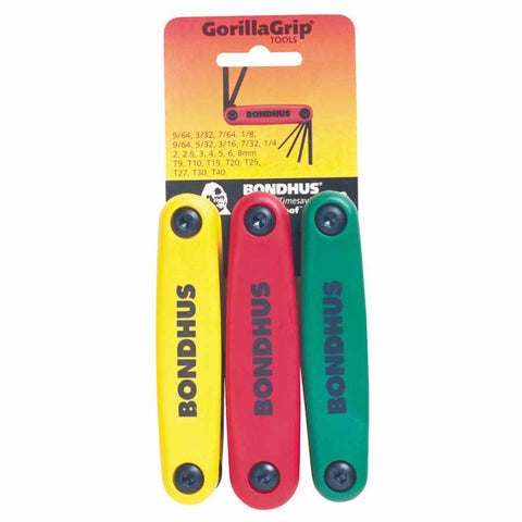 GorillaGrip Multi-Pack Fold-Ups, 3 per pack, Hex; Torx Tip, Torx/Inch/Metric 116-12533