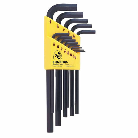 Hex L-Wrench Key Set, 13 per holder, Hex Tip, Inch 116-12137