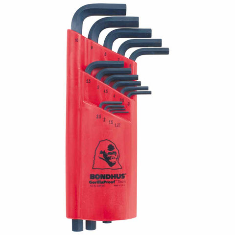 Hex L-Wrench Key Sets, 15 per holder, Hex Tip, Metric 116-12195