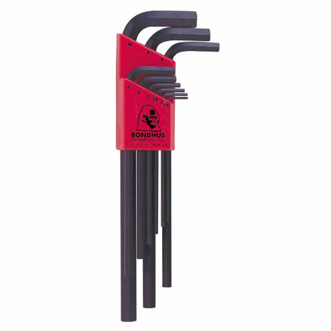 Hex L-Wrench Key Set, 9 per Holder, Hex Tip, Metric, 1-1/2 mm to 9 mm 116-12199