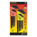 ProHold Balldriver L-Wrench Hex Key Sets, 22 per set, Hex Ball Tip, Inch/Metric 116-20499