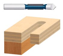 Carbide-Tipped Pilot Panel Router Bits w/Drills-Through Points, 1/4 in 114-85244