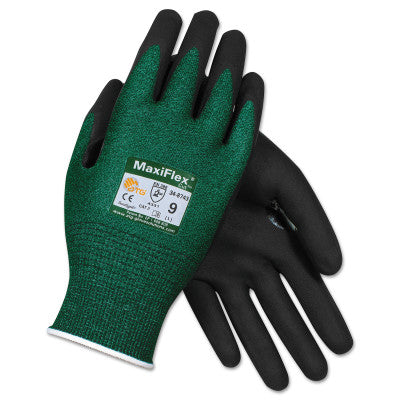 MaxiFlex Cut Cut-Resistant Glove, Small, Black/Green 112-34-8743/S