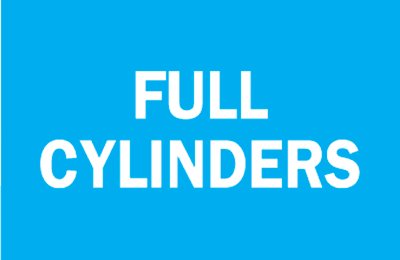 Chemical & Hazardous Material Signs, Full Cylinders, Plastic, Blue/White 262-25746