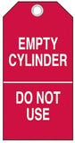 Cylinder Status Tags, 6 in x 6 1/2 in, Cylinder Empty/In Use/Full, White/Red 262-17928