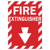 Health & Safety Signs, FIRE EXTINGUISHER, Polyester Sticker 262-86091