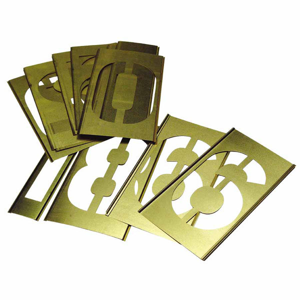 15 Piece Single Number Sets, Brass, 2 in 337-10011
