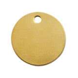 Brass Tags, 18 gauge, 1 1/2 in Diameter, 3/16 in Hole, Round 337-41857