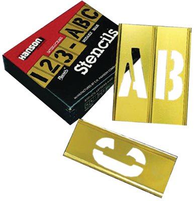 Brass Stencil Letter & Number Set, Brass, 2 in 337-10071