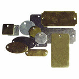 Brass Tags, 18 gauge, 3 in x 1 in, 1/8 in Holes, Rounded Rectangle 337-41292