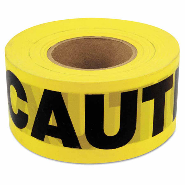 Barricade Tape, 3 in x 1000 ft, Yellow, Caution 337-16000