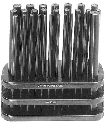 Punch Sets, Transfer Punch Set, Round, English, 28 Punches 3/23 in to 19/64 in 565-K-358