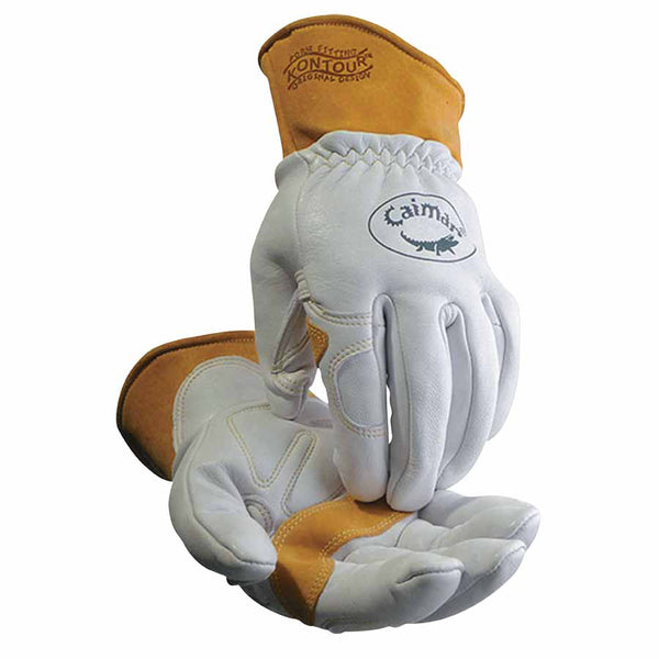 1871 Multi-Task Gloves, Boarhide/Goat/Ovis-Hide Leather, Large, White/Tan 607-1871-L