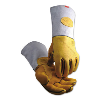 1485 Elk Skin Wool Insulated Unlined Palm MIG/Stick Welding Gloves, Large, Gold/Beige 607-1485-L