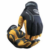 Gold Grain Leather Palm Gloves, X-Large, Gold/Black 607-2956-XL