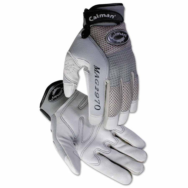 2970 Deerskin Padded Palm Knuckle Protection Mechanics Gloves, X-Large, Gray 607-2970-XL
